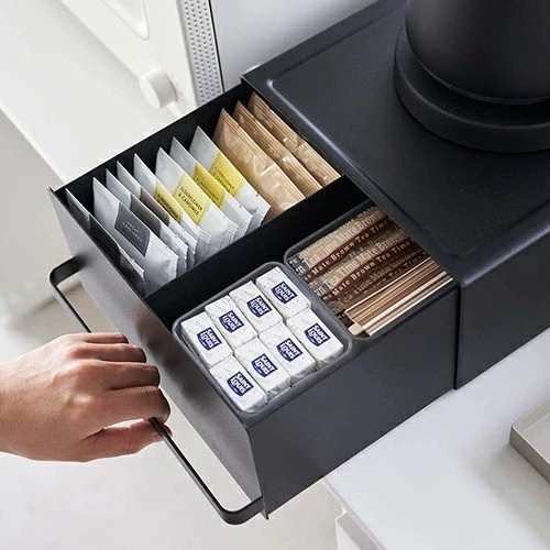 [Переводить как] Table Coffee Pot and Storage System with Tea Bag Organizer in White or Black