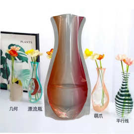 创意墙壁塑料花瓶 壁挂鱼缸 悬挂式水培花瓶 客厅墙面装饰品可批
