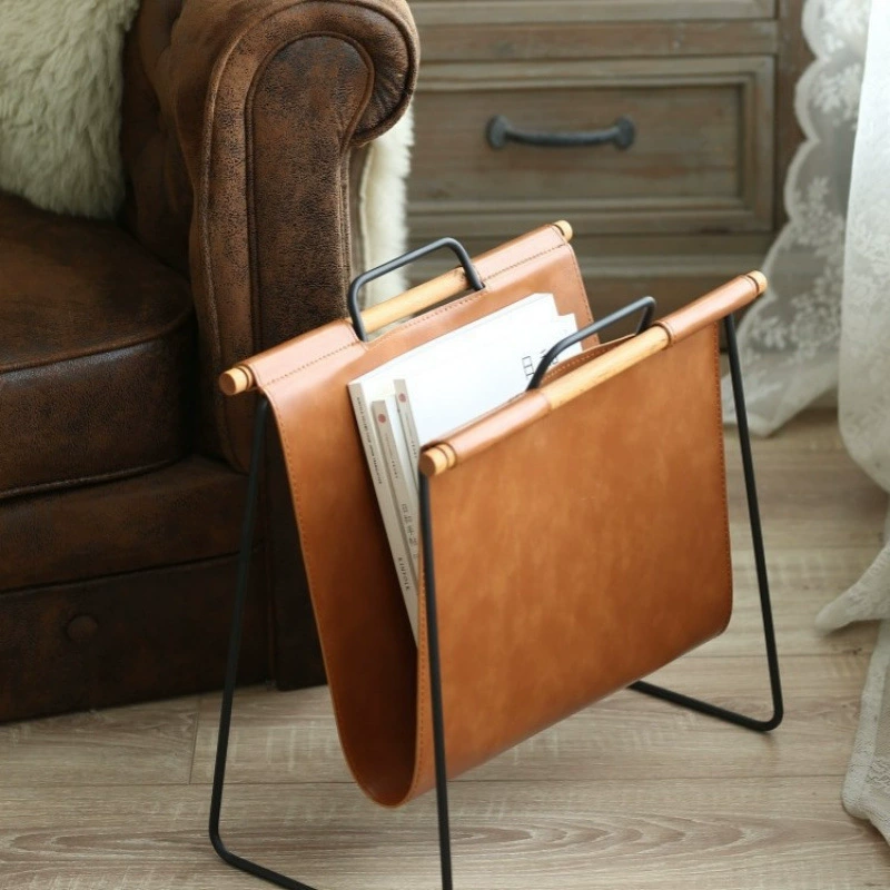 Полка для журналов из кованого железа из цельного дерева, полка для книг и газет, американская полка для хранения разных вещей, скандинавская полка для хранения, подержанная напольная маленькая книга