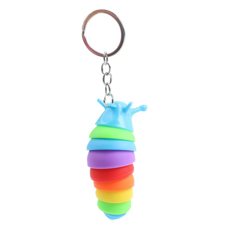 Оптовая Продажа с фабрики брелок декомпрессии Caterpillar Слизняк Детский мультфильм Цвет Caterpillar декомпрессионная игрушка кулон