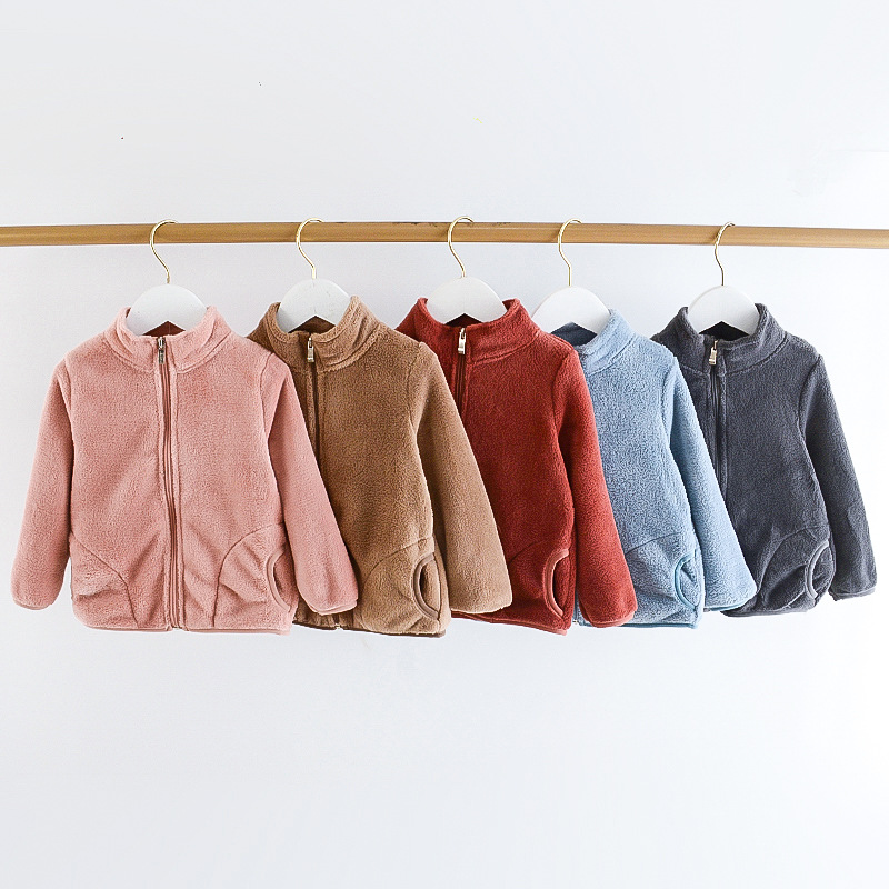 Bolalar iliq flanel ko'ylagi erkak bolalar fleece bola qiz bolalar murgali o'tgiga