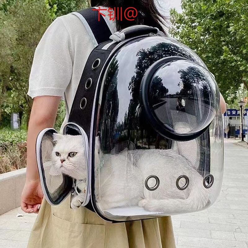 网红新款透明宠物太空舱背包猫咪外出包狗包一体式外出箱双肩背包