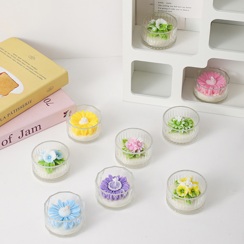 ins小雏菊花朵造型香薰杯蜡diy拍摄道具洋甘菊蜡烛情人节礼品|undefined