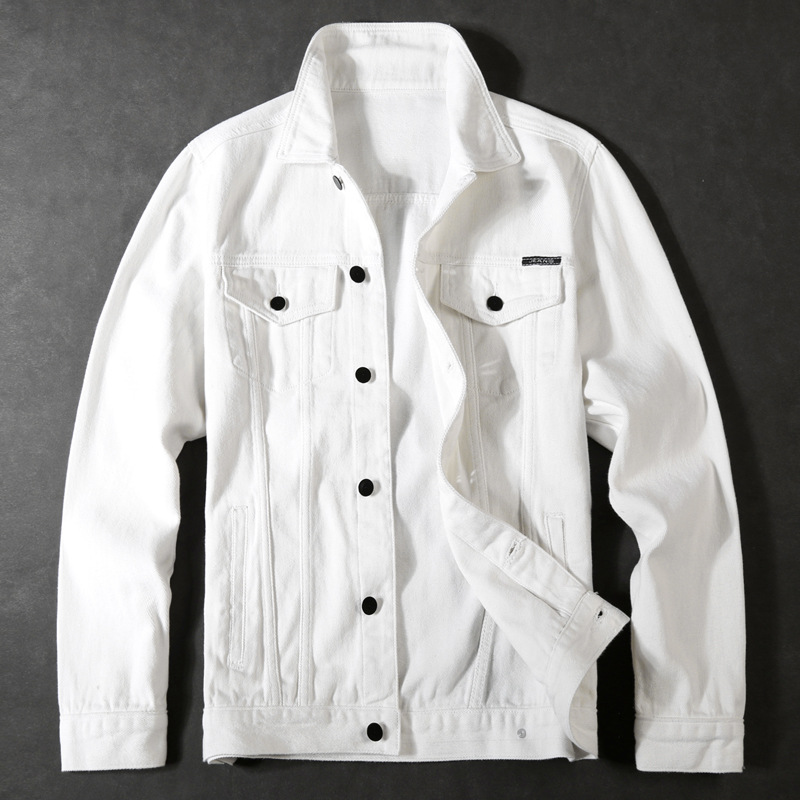 Autumn white denim Japanese trend jacket for leisure