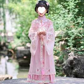簪花儿童摄影服装民国风马面裙汉服女童艺术照写真拍照服装道具