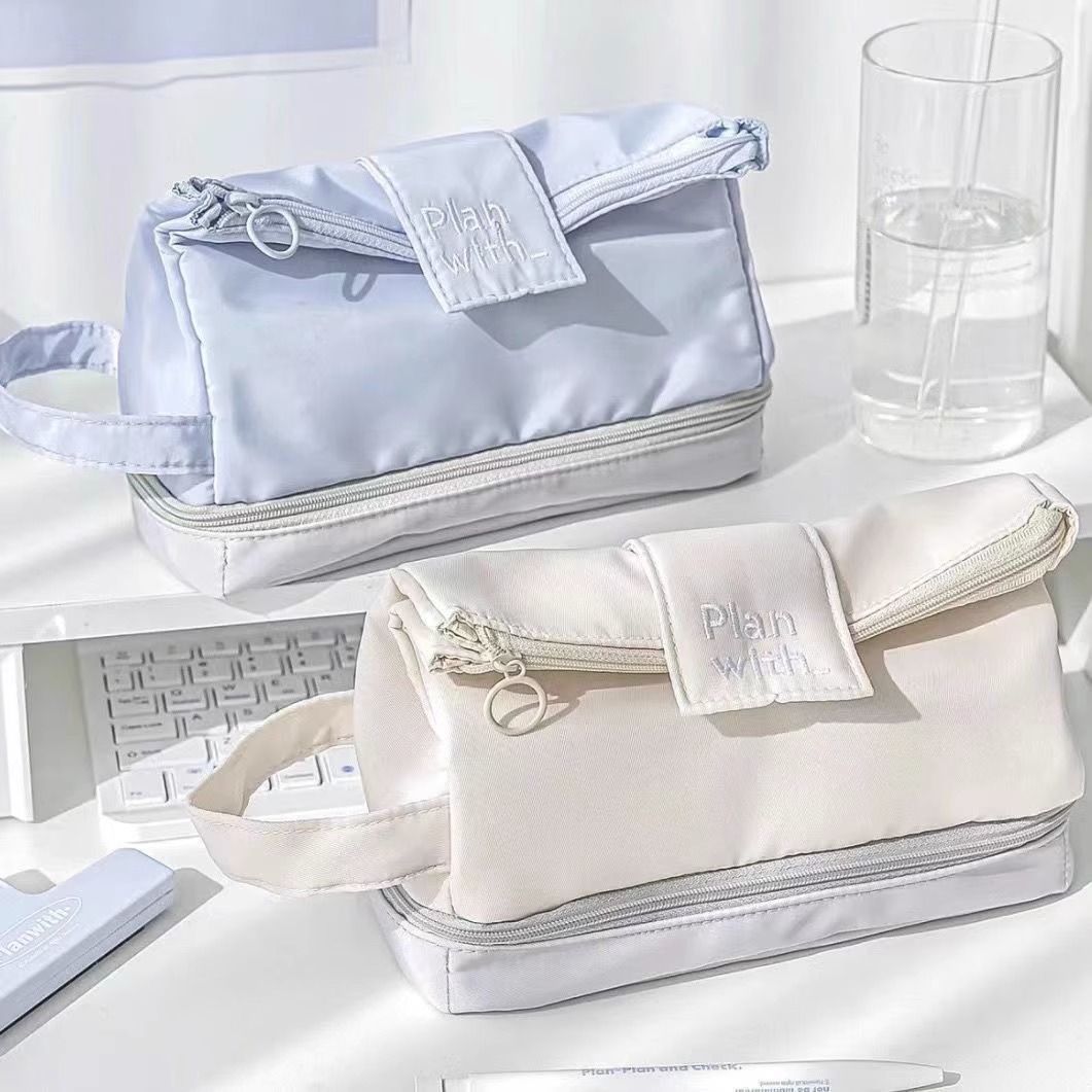 three dimensional double-layer capacious pencil case