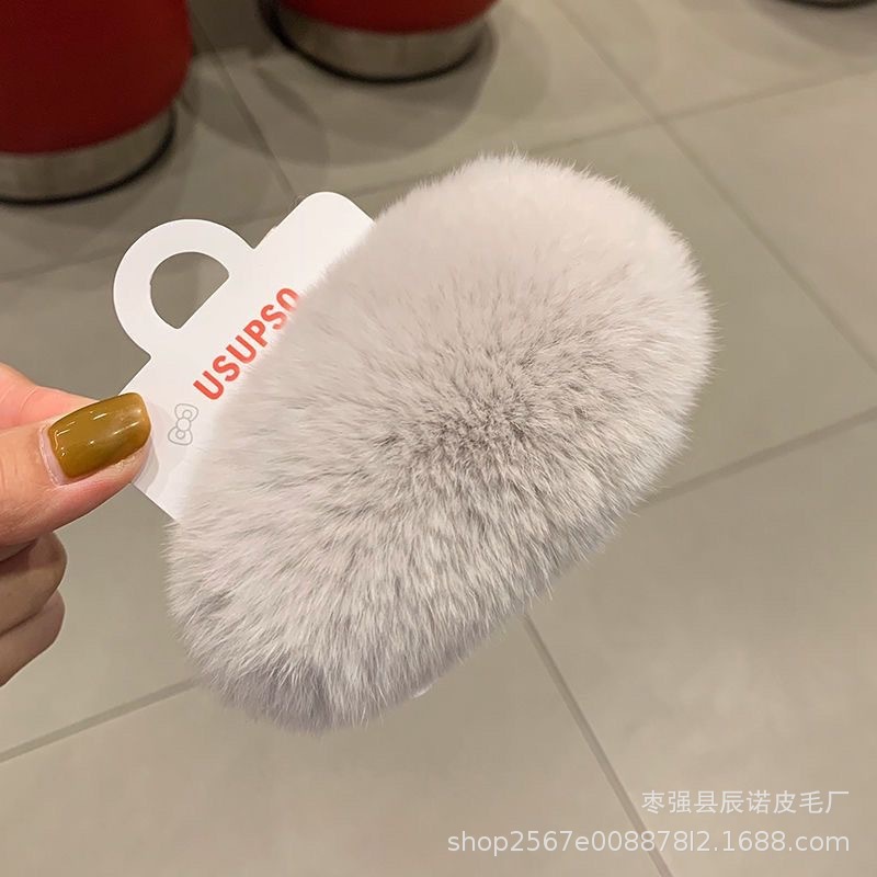 毛皮ヘアクリップ韓国インリアルレッキスウサギの毛かわいいぬいぐるみヘアクリップ毛皮 bb クリップインターネット有名人のヘアアクセサリー子供のヘアアクセサリー|undefined