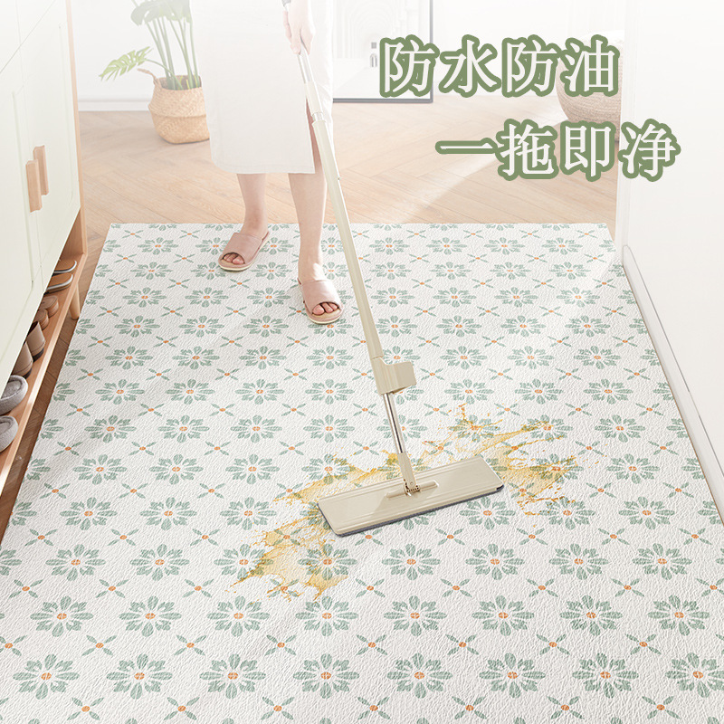 Alfombra del piso de la cocina cubierta completa antideslizante a prueba de aceite alfombra resistente a las manchas cubierta completa borrable limpieza lavable PVC impermeable estera del pie cubierta entera