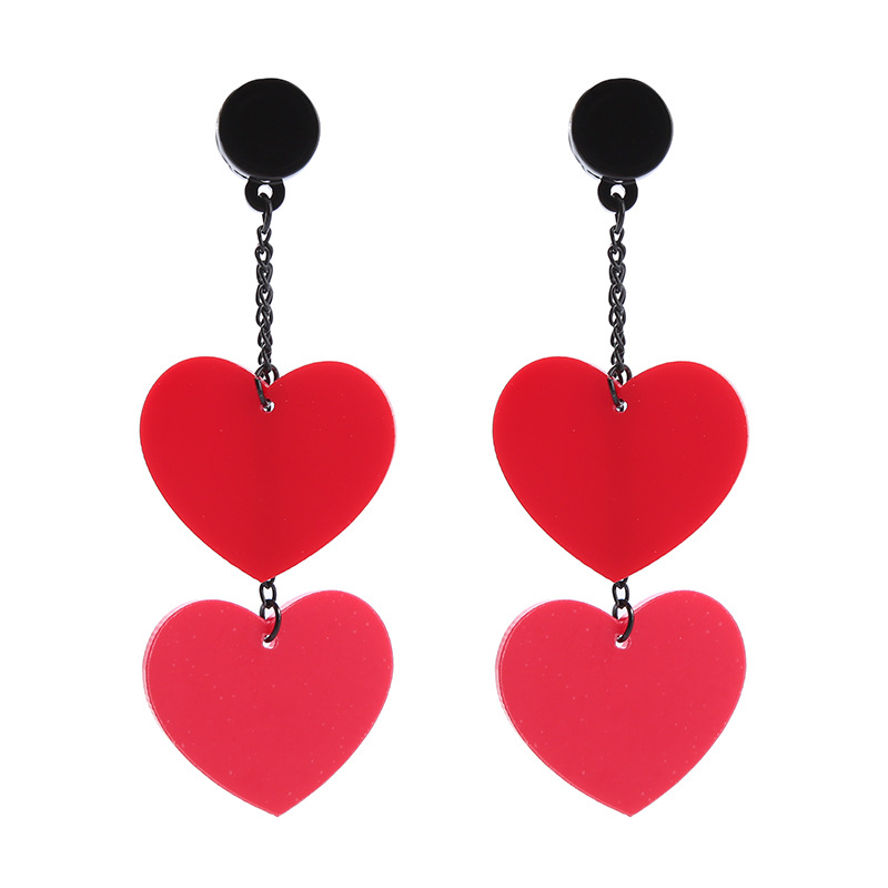 Moda Letra Forma De Corazón Arílico Barniz De Estufa Mujeres Pendientes De Gota 1 Par display picture 12