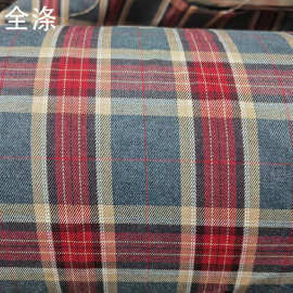 涤纶秋冬外套裙裤色织格子布百褶裙半身裙校服制服色织灰红格子布