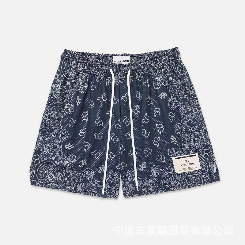 Ryoko Rain Basketball Shorts Mesh Paisley Navy