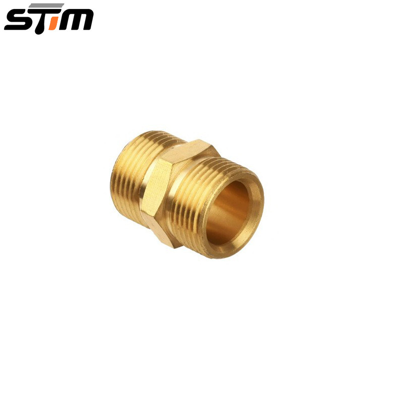 高压清洗机软管延长接头黄铜 M22 15mm至 M22 14mm 耦合器适配器