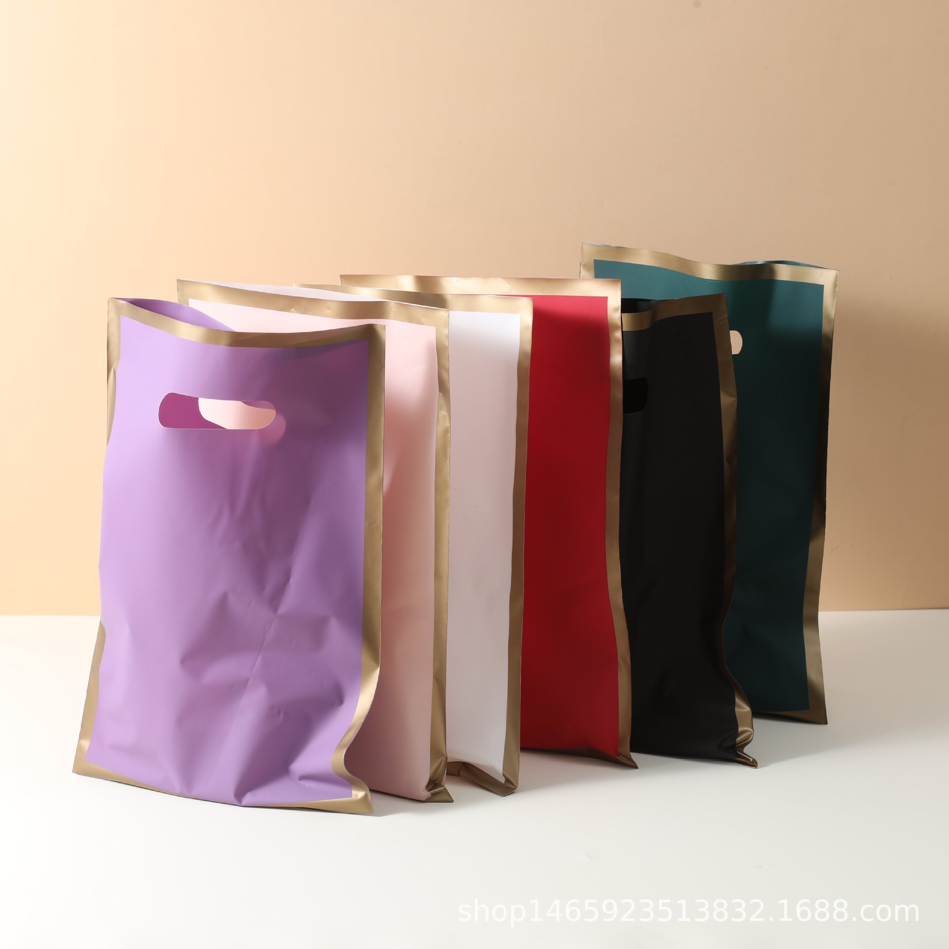 跨境热卖平口手提磨砂袋手提购物袋可加logo