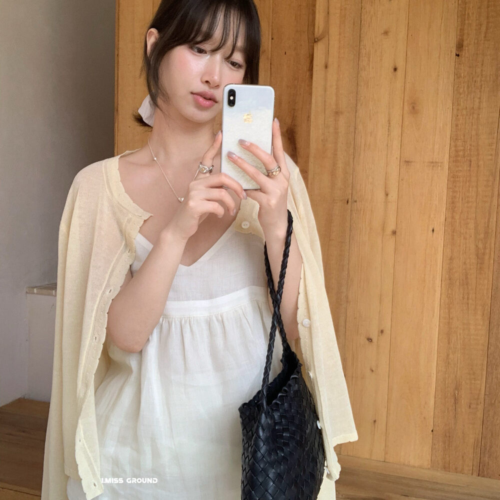 Áo khoác cardigan nữ dáng rộng tay dài chất liệu linen phối ren họa tiết hoa — xanh đậm, Xanh nước biển, trắng ngà, Dưa lưới