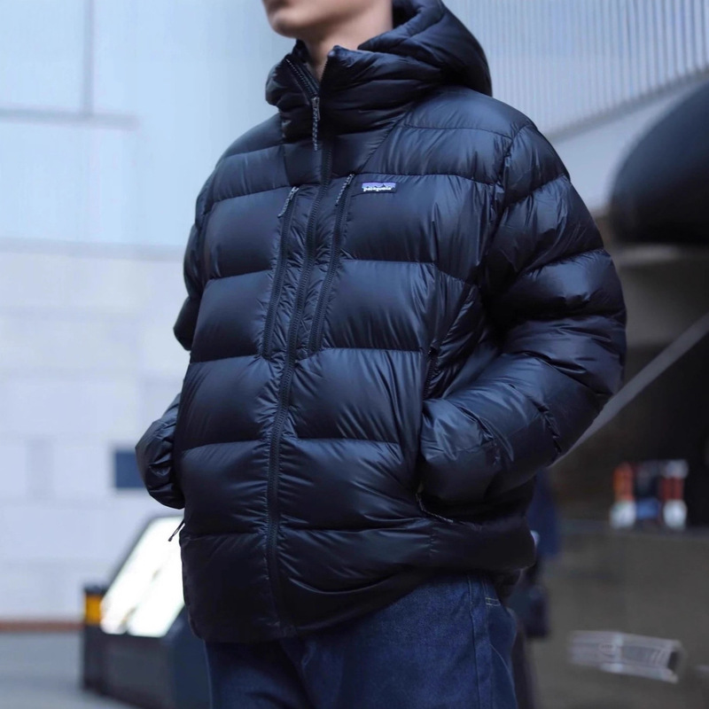 High-Quality Pata Fitz Roy Hooded down Jacket for Men and Women, Warm and Elastic with Drawstring Cuffs and Hem