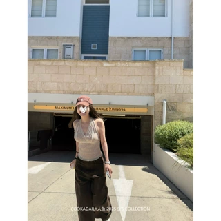 cookadaily人鱼_ 曼哈顿街头休闲宽松结构拼接口袋工装裤长裤女