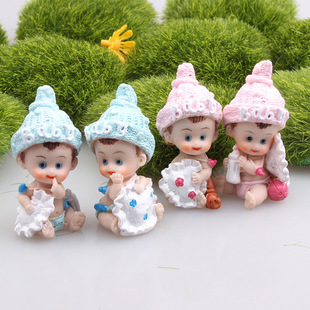 Micro-landscape ornaments psychological sand table game psychological sand box Court therapy resin figure hat baby