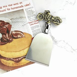 Bronze Motorcycle Small Shovel Cheese Slice Cheese Knife Dessert Cake Tableware Stainless Steel Children Mini