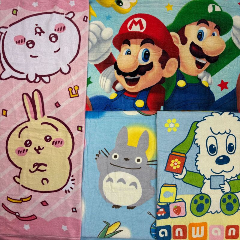 Special Offer for Export Export Cotton Japanese Single Active Cartoon Printed Card Kids Blanket Bath Towel Bath Towel Absorbent