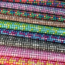 pu镜面印花 3D效果 箱包化妆包面料色卡人造革