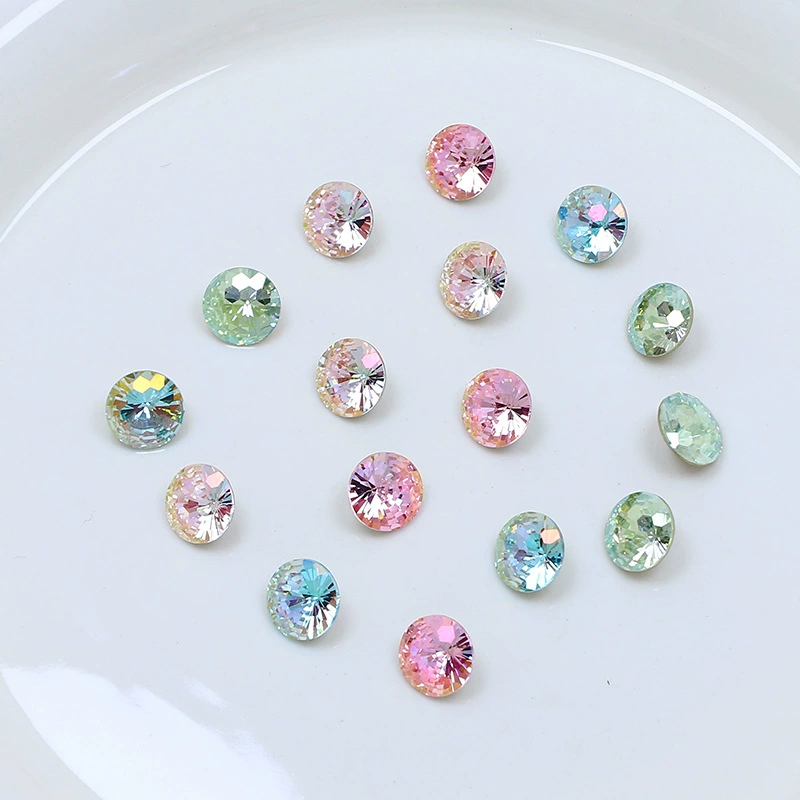 Кристаллические фейерверки Dongzhou, круглые, с заостренным дном, бриллиантовая вспышка, супер сказочные, высококачественные K9, хрустальные украшения для ногтей, серьги, аксессуары с бриллиантами