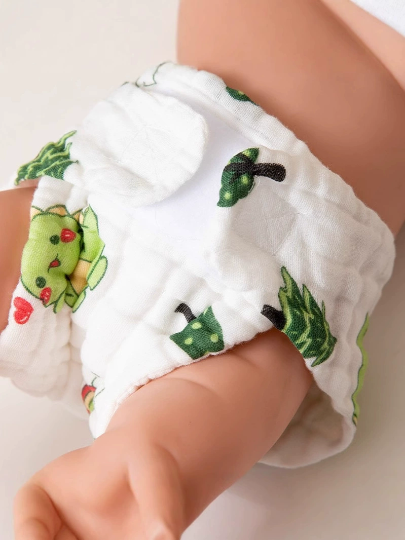 Детские марлевые хлопковые дышащие подгузники, washable