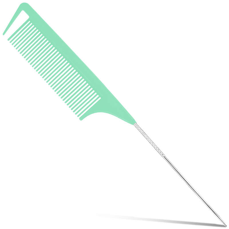 Modelo espiral mejorado aguja de acero punta cola peine forma peine pelo especial peine partición punta cola peine