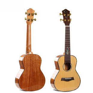 Factory supply Chihiro full single spruce peach blossom core ukulele Hawaiian small wooden guitar 24/26 inch wholesale