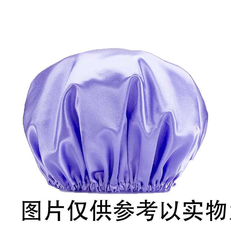 Gorro de ducha de Amazon transfronterizo de doble capa impermeable de las mujeres Home baño a prueba de humo cuidado del cabello quimioterapia espesado PEVA al por mayor