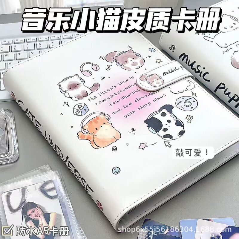 可愛くて見栄えの良いハローキティレザーA5四角カードアルバムポラロイドフォトアルバム漫画フォトカード収納アルバム|undefined
