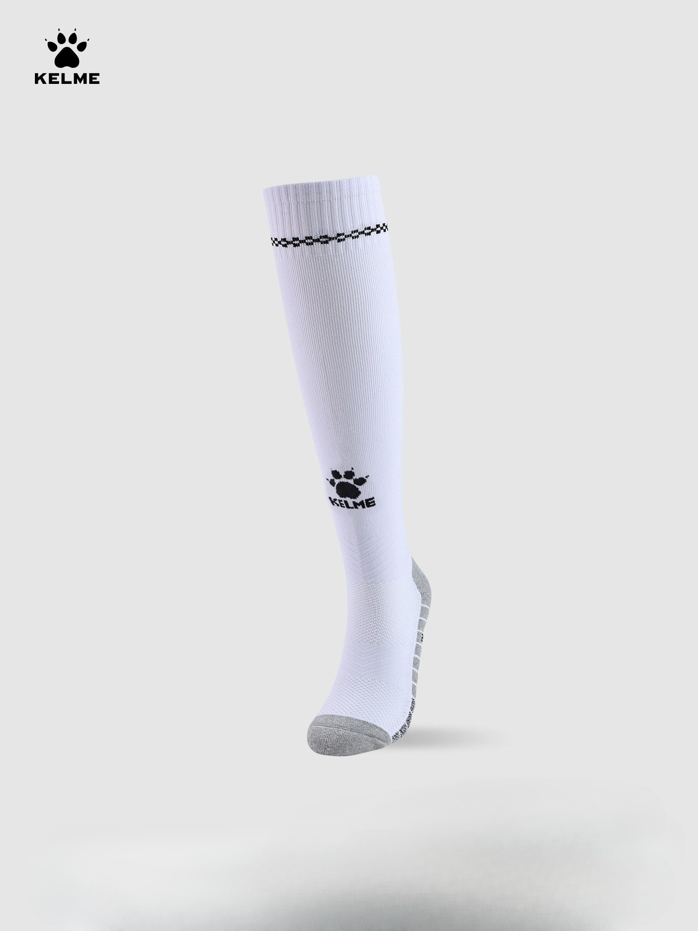 KELME football socks, long tube style, for teenagers and adults, with anti-slip features, thickened terry cloth sole, suitable for football training and sports