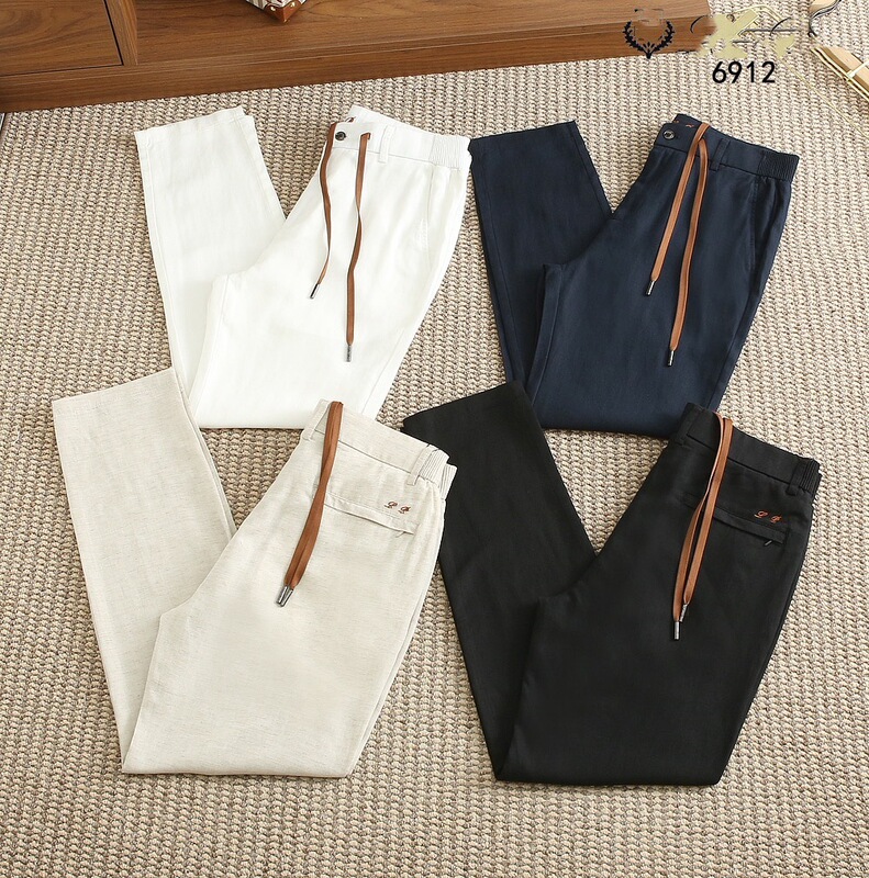 6912 Lp Tencel Linen Casual Pants Men's 26 Spring/Summer New Correct Version High-End Luxury Men's Trousers Long Pants