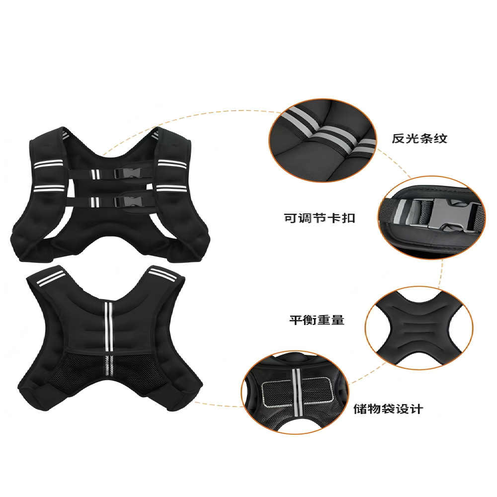 6 - 30LB chaleco de arena de hierro de peso ajustable unidireccional entrenamiento de peso acondicionamiento físico ejercicio al aire libre