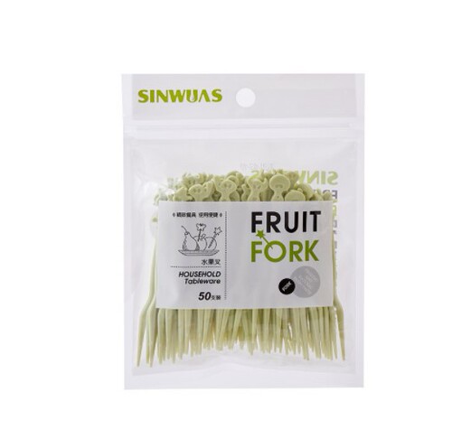 Fruit fork disposable cake salad food grade plastic cartoon fork household dessert pick fruit plate cute internet celebrity