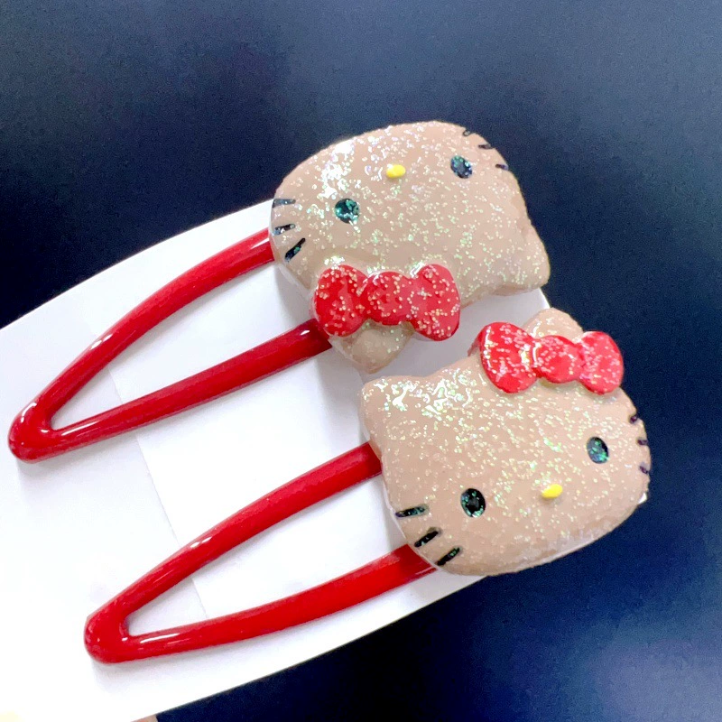 Набор детских заколок с мультяшными дизайнами, дизайн котенка кофе, assorted цветов, зажимы 6 см