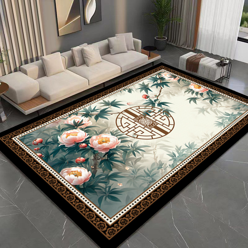 Cross-Border Crystal Velvet New Chinese Style 3D Wohnzimmer Sofa Couchtisch Schlafzimmer Fleckenabweisender Teppich_voghion.com