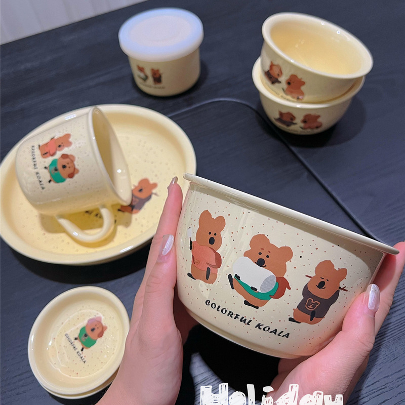 Clearance Sale: Bowl and Plate Set, Ins-Style Cream Series Tableware, Ceramic Bowl, Household Dining Plate, Breakfast Single-Serving Mug Clearance Sale: Bowl and Plate Set, Ins-Style Cream Series Tableware, Ceramic Bowl, Household Dining Plate, Breakfast Single-Serving Mug