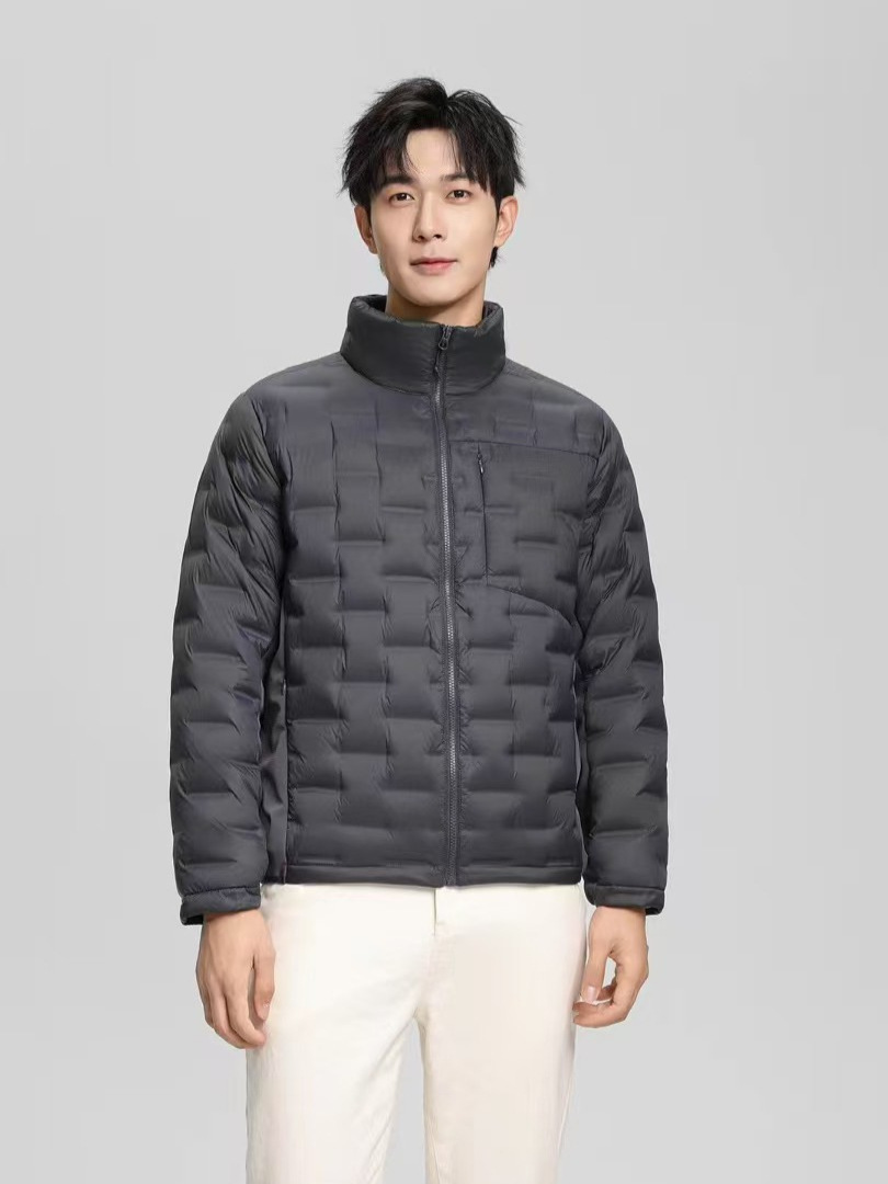 Chaqueta de plumón ligera para hombres 90 vello otoño y invierno nuevo estilo casual versátil ligero de cuello vertical chaleco de calentamiento de goma prensada chaqueta