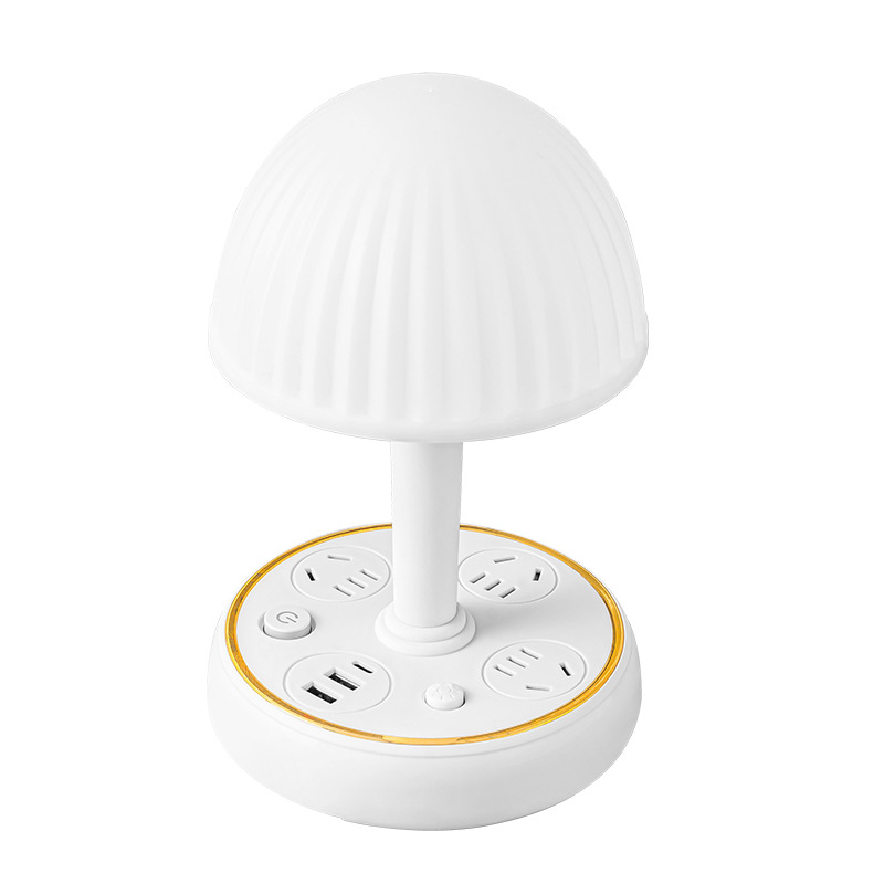 LED护眼多功能台灯插座学习床头夜灯插头转换器卧室灯USB充电排插