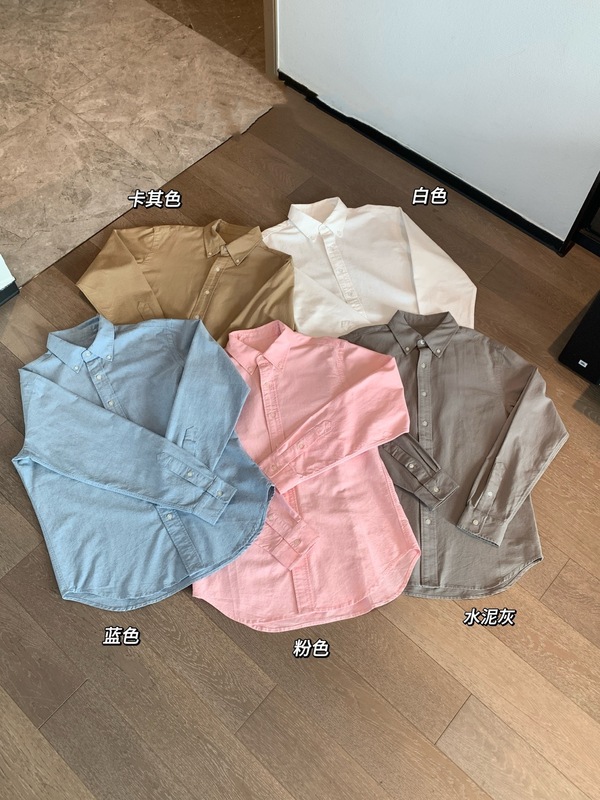 090103 秋季新款女士系扣开衫纯色柔软舒适百搭刺绣衬衫POLO衫|undefined