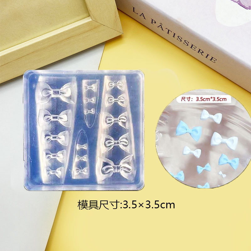 Molde de manicura amor arco en relieve flor ornamentos molde abrasivo alta permeabilidad estereoscópica DIY decoración molde de silicona