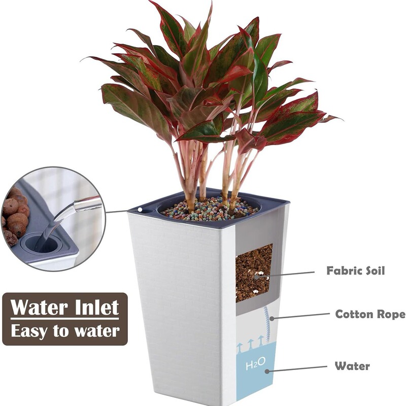 Olinze Flower Pot, Elevated Plastic Flower Pot, Self-Absorbing Lazy Flower Pot, Simple and Fashionable Flower Pot, Household Resin Flower Pot Olinze Flower Pot, Elevated Plastic Flower Pot, Self-Absorbing Lazy Flower Pot, Simple and Fashionable Flower Pot, Household Resin Flower Pot