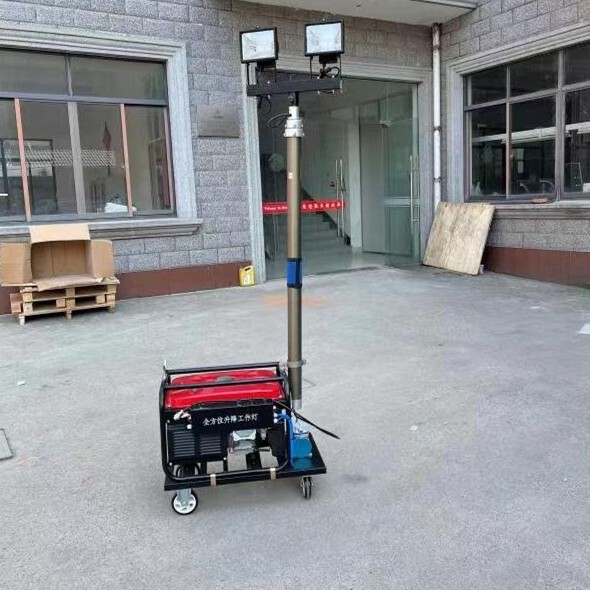 Domestic gasoline engine power generation lighting emergency light remote control automatic lifting work floodlight car high power halogen lamp