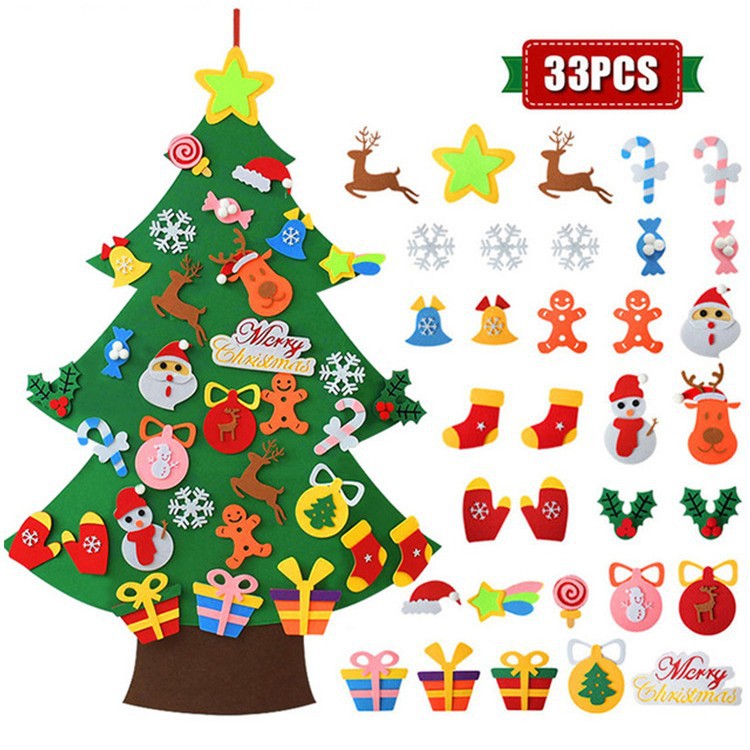 Felt cross-border DIY decoración hecha a mano colgante mini árbol de Navidad tridimensional no tejido Felt árbol de Navidad