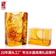 祥龙笔筒古法琉璃毛笔筒摆件居家客厅桌面办公装饰商务定制名片夹