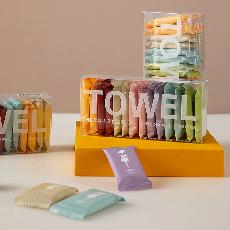 Одноразовое сжатое полотенце для лица полотенце утолщение, хлопковое полотенце полотенце для путешествий очищает самостоятельно упакованные портативные полотенца для лица