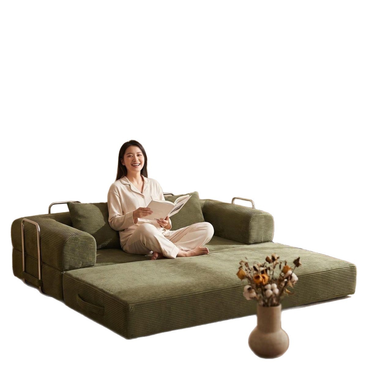 Vacuum roll box sofá de compresión de velcro sala de estar plegable perezoso sofá cama sofá de compresión