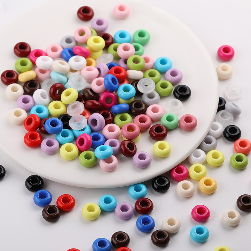 Colorful Donut-Shaped Straight-Hole Small Loose Beads DIY Handmade Bracelet Necklace Beading Jewelry Materials Accessories