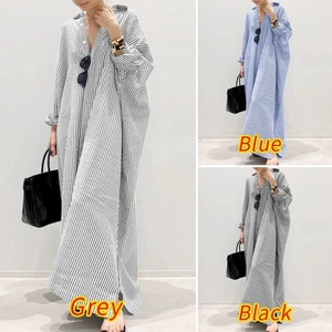 (Трансграничная торговля), кардиган, элегантная рубашка, платье, Aliexpress, из хлопка и льна, оверсайз