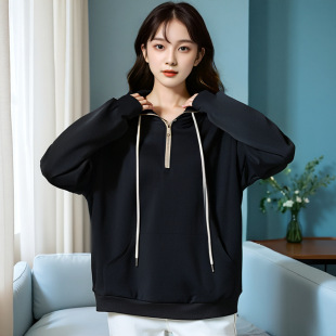 60.00 kg-175.00 kg plus size Women's Loose Slim Hooded Top 2024 Autumn Casual Fat Sister Sweat 63564